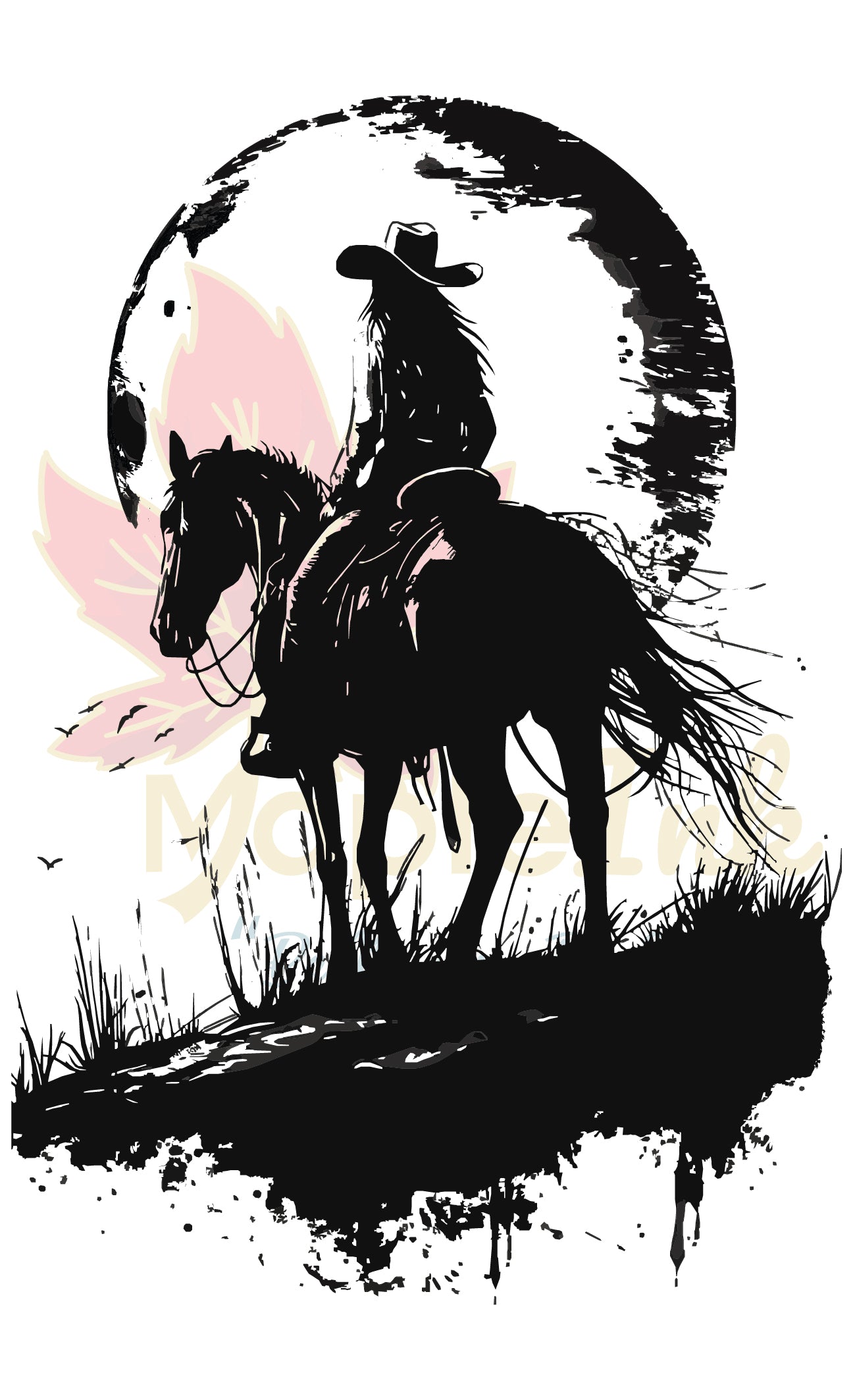 a cowboy on horseback 