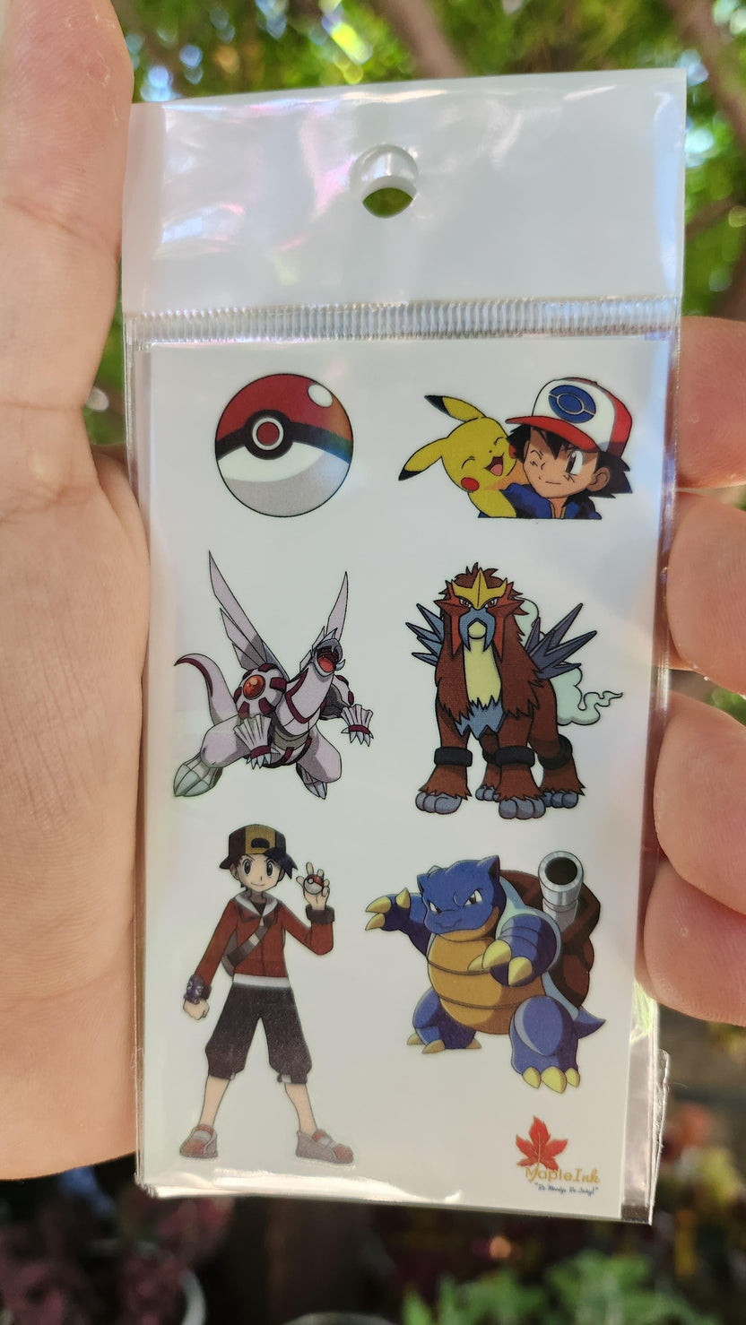 Phosphorescent- Pokémon Stickers for Kids – MapleInk Tattoos
